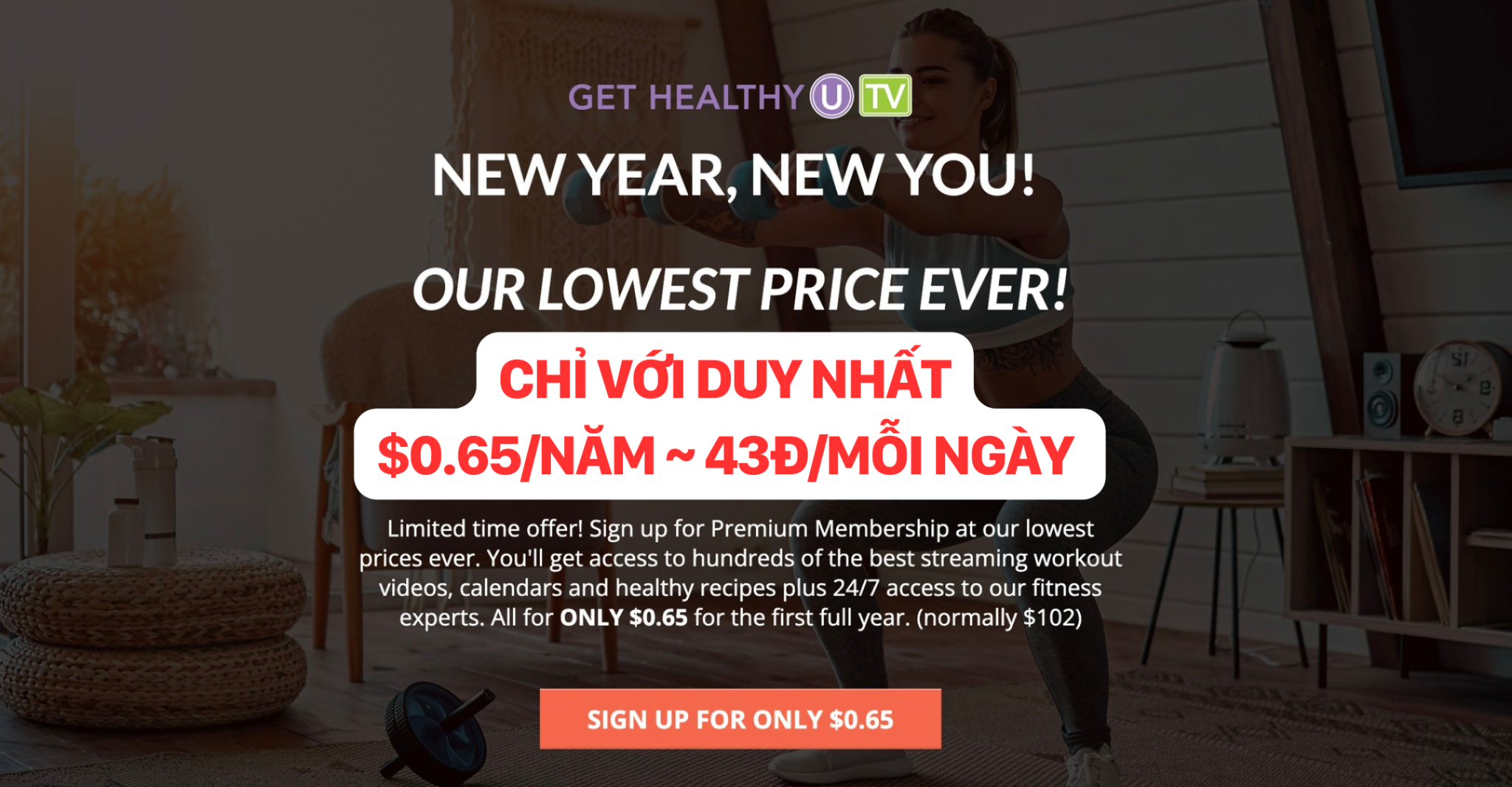 Ưu đãi chỉ với duy nhất $0.65:năm ~ 43Đ:mỗi ngày dr. christina nguyen