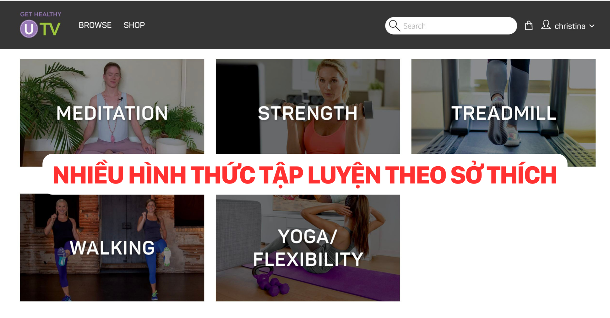 nhiều hình thức tập luyện theo sở thích và nhu cầu